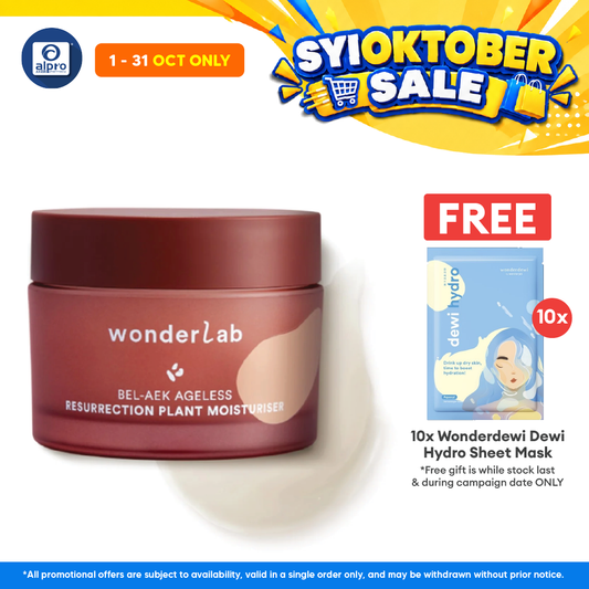 WonderLab BEL-AEK Ageless Resurrection Plant Moisturizer 50mL | Hydrating Gel Cream & Nourishes Skin