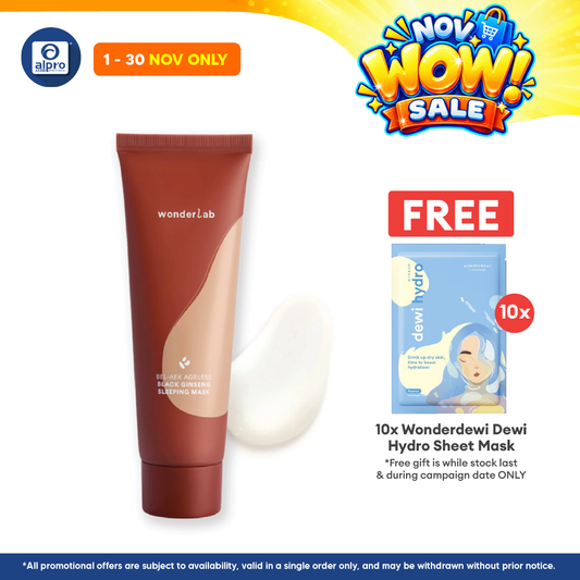 WonderLab BEL-AEK Ageless Black Ginseng Sleeping Mask 80mL | All-Night Refreshing Repair