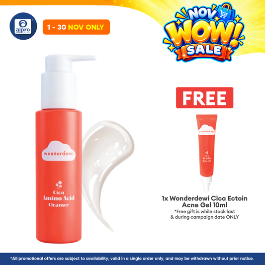 WonderDewi Cica Amino Acid Cleanser 100mL | Ideal for Sensitive Skin