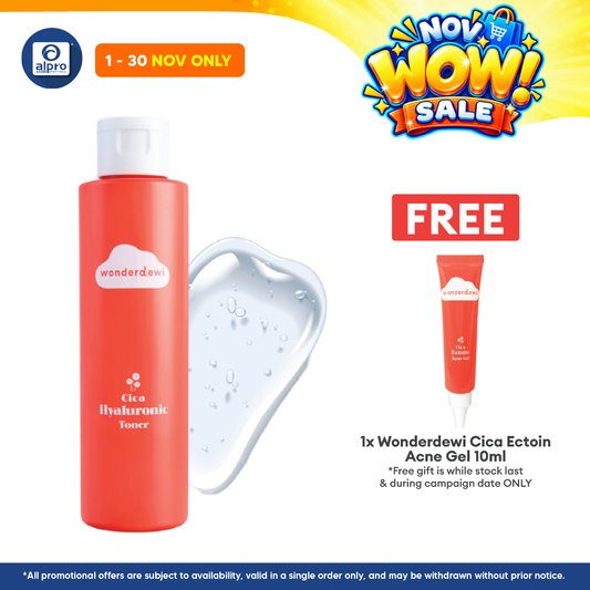 WonderDewi Cica Hyaluronic Toner 150mL | Instant Relief Effect & Soothe Skin