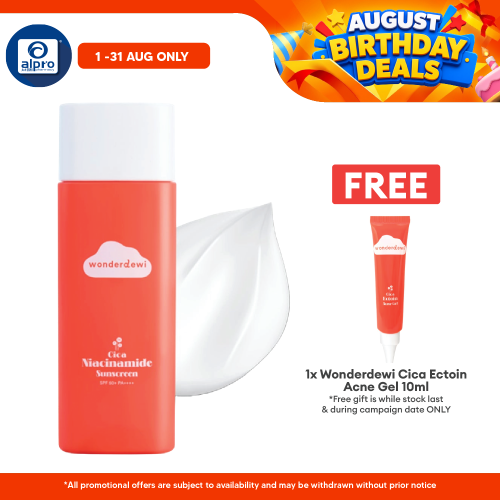 WonderDewi Cica Niacinamide Sunscreen 50mL | Defence & Replenish Skin Hydration WonderDewi