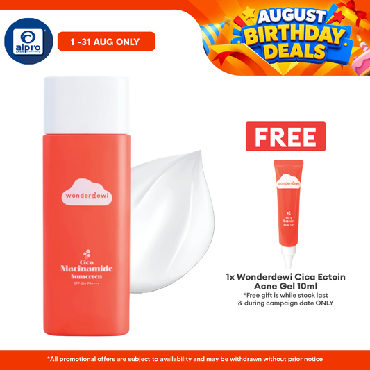 WonderDewi Cica Niacinamide Sunscreen 50mL | Defence & Replenish Skin Hydration WonderDewi