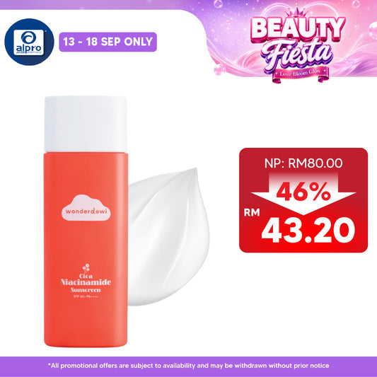 WonderDewi Cica Niacinamide Sunscreen 50mL | Defence & Replenish Skin Hydration