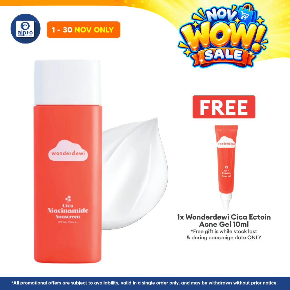 WonderDewi Cica Niacinamide Sunscreen 50mL | Defence & Replenish Skin Hydration