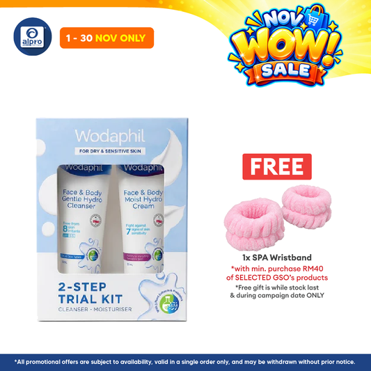 Wodaphil Trial Kit Gentle Cleanser 30ml & Hydro Cream 30ml | Gentle Barrier Care for Dry & Sensitive Skin