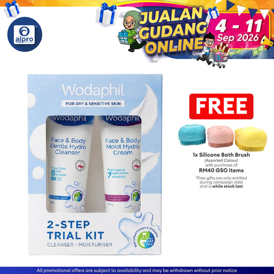 Wodaphil Trial Kit Gentle Cleanser 30ml & Hydro Cream 30ml | Gentle Barrier Care for Dry & Sensitive Skin GSO