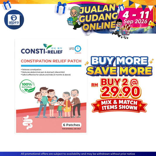 Consti Relief Constipation Relief Patch 6s | 100% Natural Medicrew Healthcare