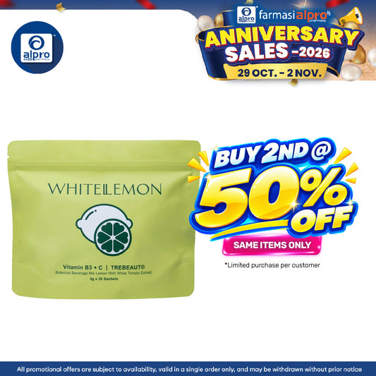 WHITELEMON Vitamin B3 + C and TREBEAUT® 3g ×30s| Botanical Beverage Mix Lemon with White Tomato Extract