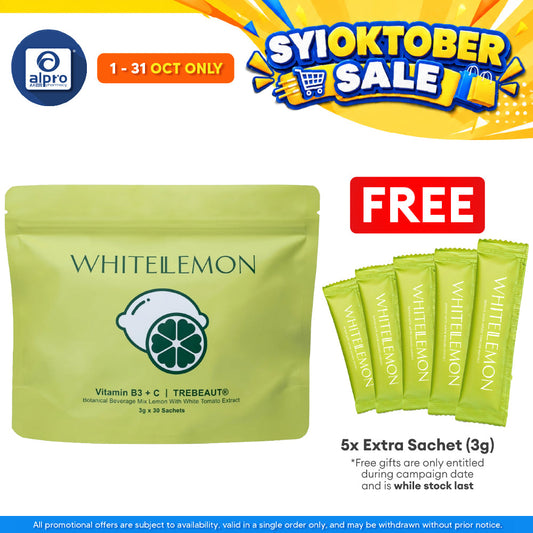 WHITELEMON Vitamin B3 + C and TREBEAUT® 3g ×30s| Botanical Beverage Mix Lemon with White Tomato Extract