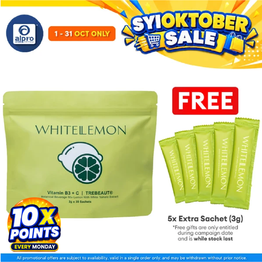 WHITELEMON Vitamin B3 + C and TREBEAUT® 3g ×30s| Botanical Beverage Mix Lemon with White Tomato Extract