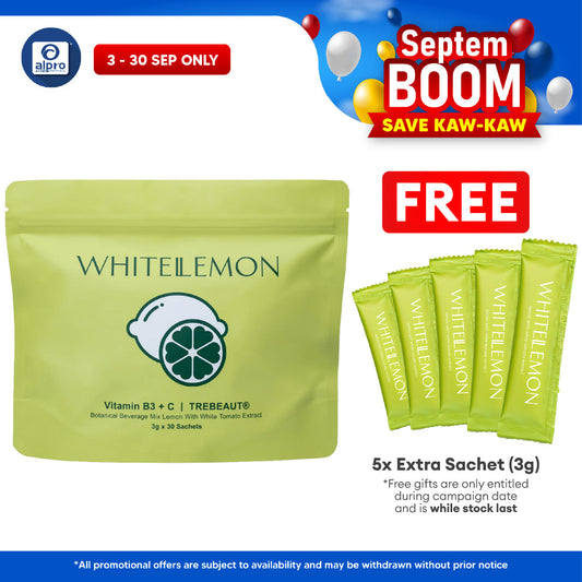 WHITELEMON Vitamin B3 + C and TREBEAUT® 3g ×30s| Botanical Beverage Mix Lemon with White Tomato Extract WHITELEMON