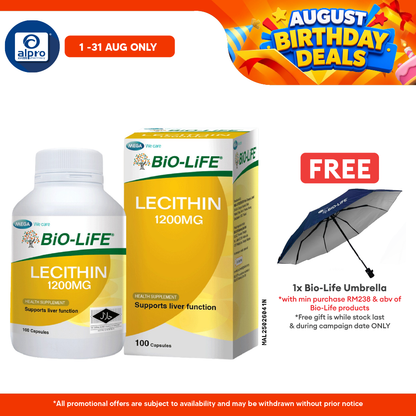 Bio-Life Lecithin 1200mg 100s | Nutritional Supplement for Supporting Liver Function Bio-life