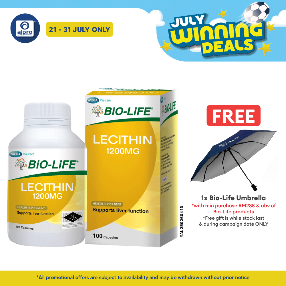 Bio-Life Lecithin 1200mg 100s | Nutritional Supplement for Supporting Liver Function Bio-life