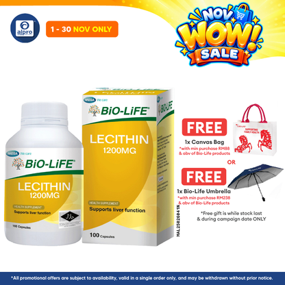 Bio-Life Lecithin 1200mg 100s | Nutritional Supplement for Supporting Liver Function
