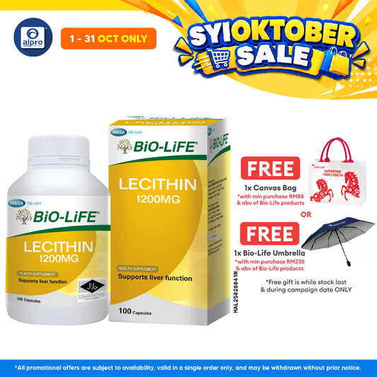 Bio-Life Lecithin 1200mg 100s | Nutritional Supplement for Supporting Liver Function