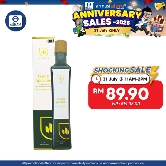 D'Well Gamat Spirulina 500mL | Boosts Overall Heath & Well Being D Well