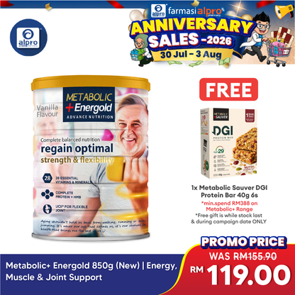 Metabolic+ Energold 850g (New) | Energy, Muscle & Joint Support Metabolic+