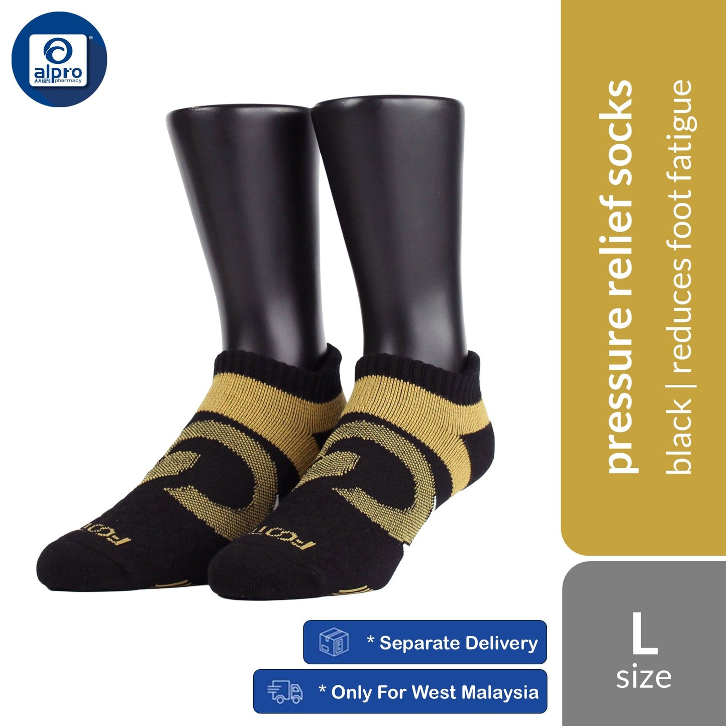 FOOTER T100 – Black – Zensox Series 360° Anti-Bacterial Pressure Relief Socks | Effectively Reduces Foot Fatigue FOOTER