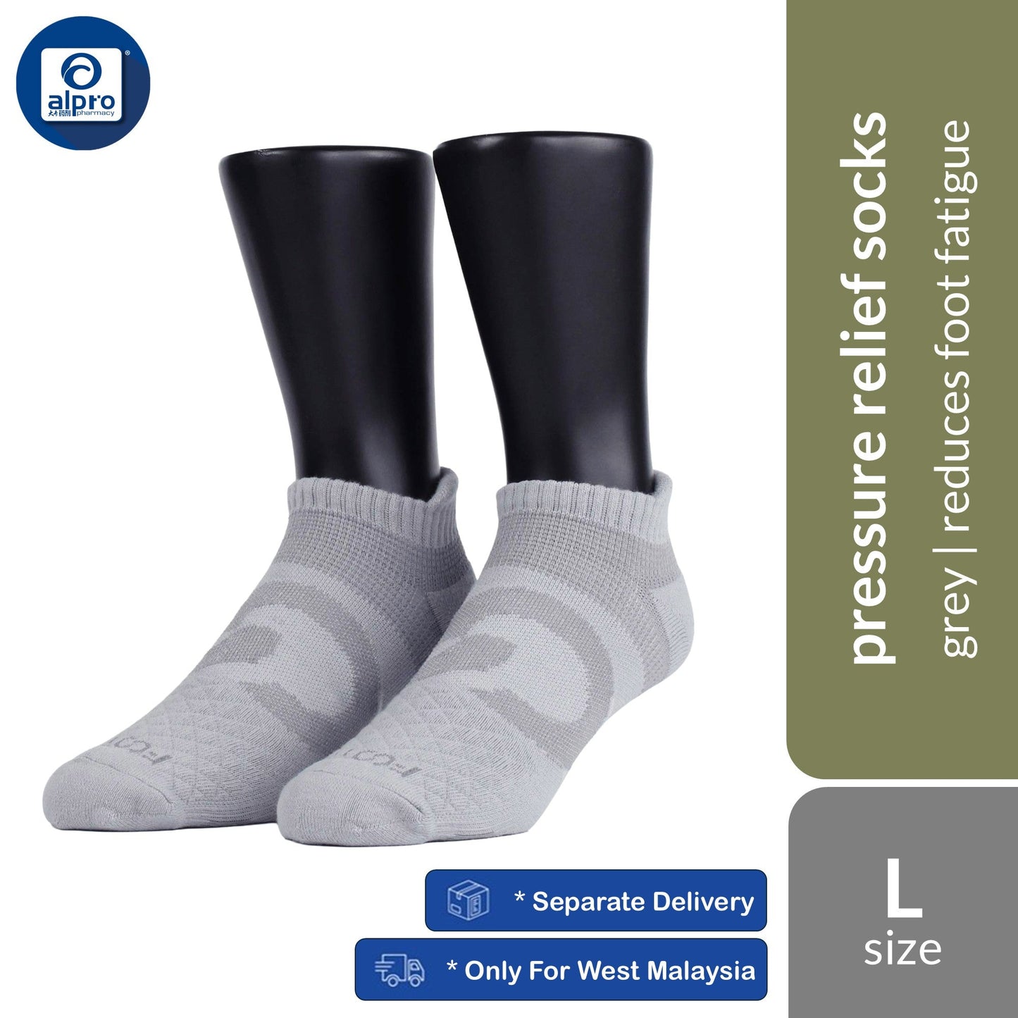 FOOTER T100 – Grey – Zensox Series 360° Anti-Bacterial Pressure Relief Socks | Effectively Reduces Foot Fatigue FOOTER