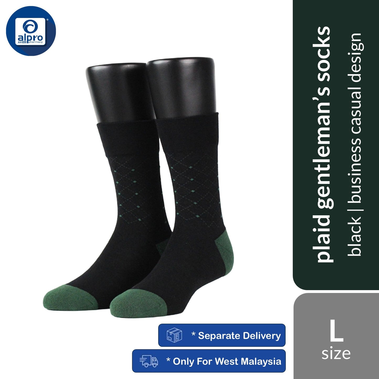 FOOTER Q54 Anti-Bacterial Line Plaid Gentleman's Socks 1 Pair | Comfortable Business Casual Design FOOTER