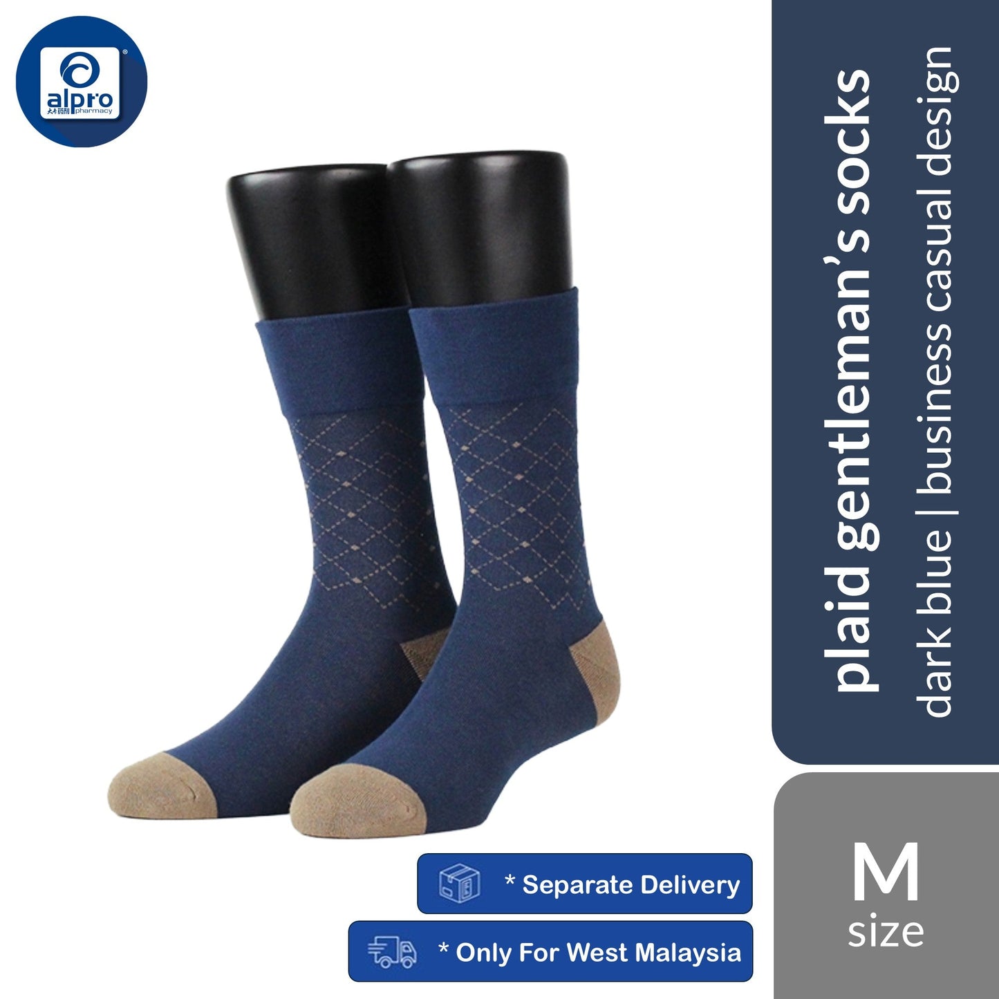 FOOTER Q54 Anti-Bacterial Line Plaid Gentleman's Socks 1 Pair | Comfortable Business Casual Design FOOTER