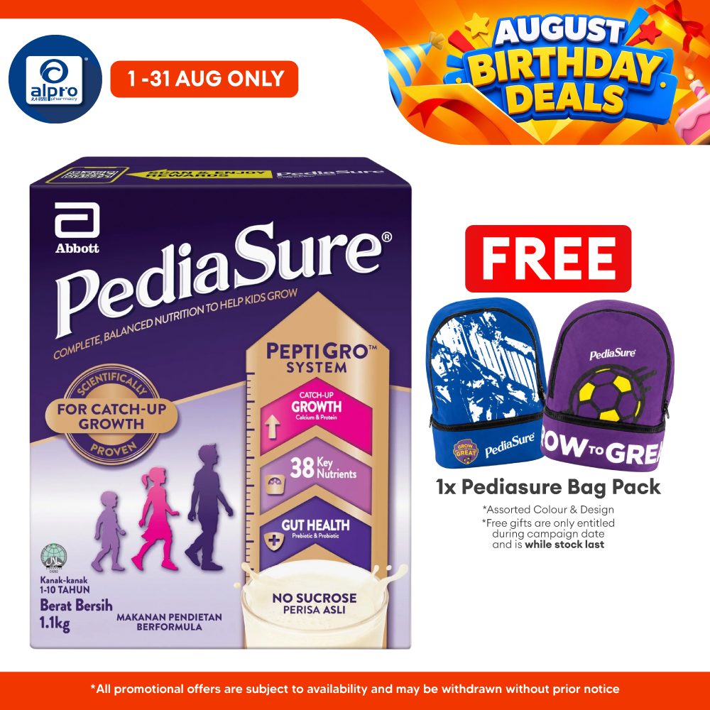 Abbott PediaSure PeptiGro Plain 1.1kg | Complete Nutrition for Growing Children Pediasure