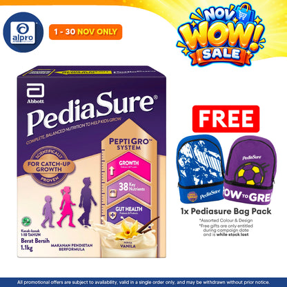 Abbott PediaSure PeptiGro Vanilla 1.1kg | Complete Nutrition for Growing Children