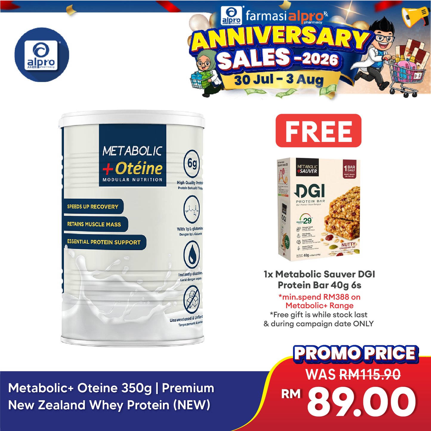 Metabolic+ Oteine 350g | Premium New Zealand Whey Protein (NEW) Metabolic
