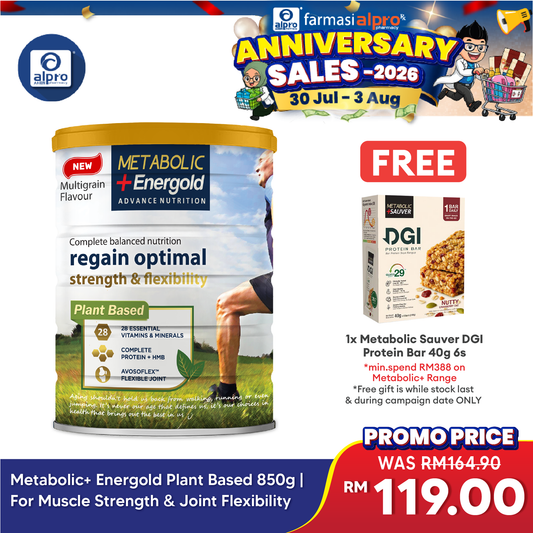 Metabolic+ Energold Plant Based 850g | For Muscle Strength & Joint Flexibility Metabolic