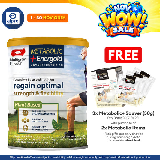 Metabolic+ Energold Plant Based 850g | For Muscle Strength & Joint Flexibility