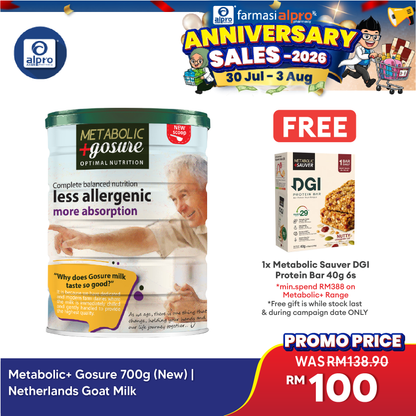 Metabolic+ Gosure 700g (New) | Netherlands Goat Milk Metabolic