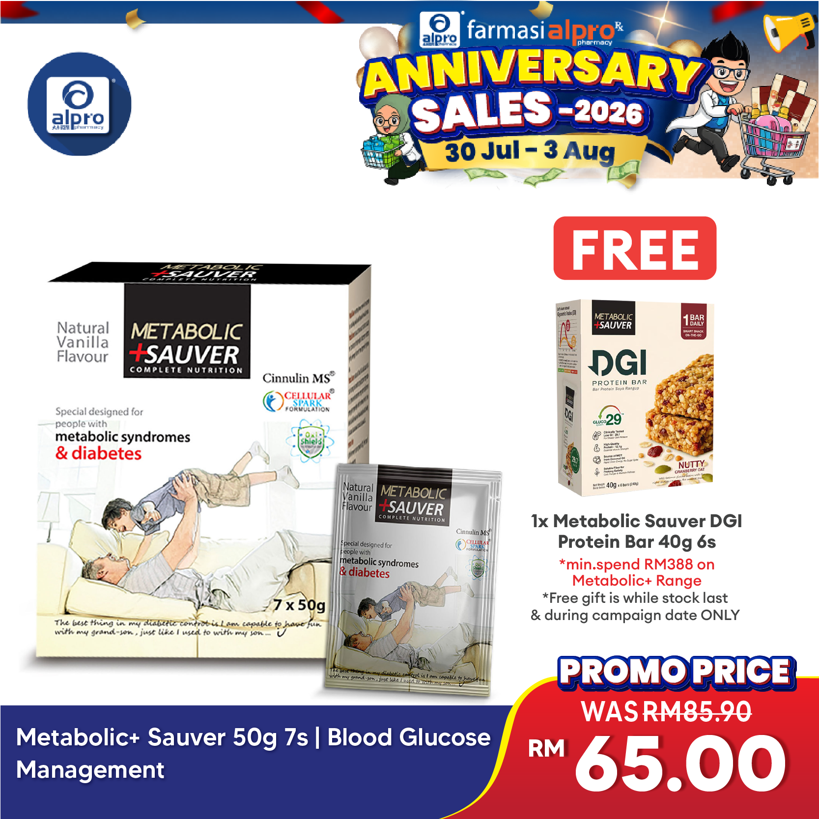 Metabolic+ Sauver 50g 7s | Blood Glucose Management Metabolic