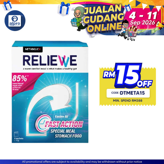 Metabolic+ Relievve 5 X 45g Metabolic