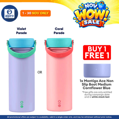 Montigo Palette Parade Ace Mega (Violet/ Coral) Parade 530mL | Playful Vibrant Hues & Double-Wall Vacuum Insulation