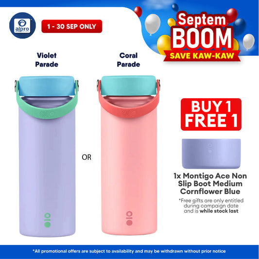 Montigo Palette Parade Ace Mega (Violet/ Coral) Parade 530mL | Playful Vibrant Hues & Double-Wall Vacuum Insulation Montigo