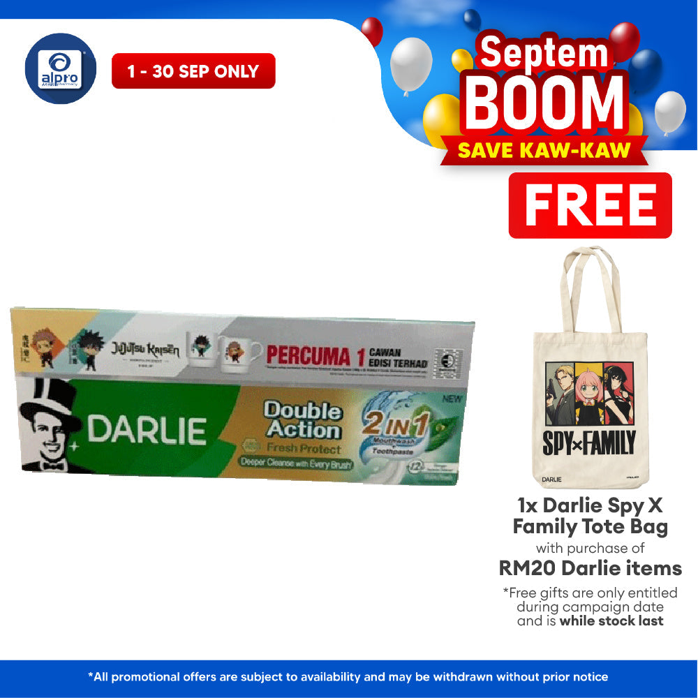 Darlie Double Action Fresh Protect 2in1 160g 2s | Free Jujutsu Kaisen Mug Darlie