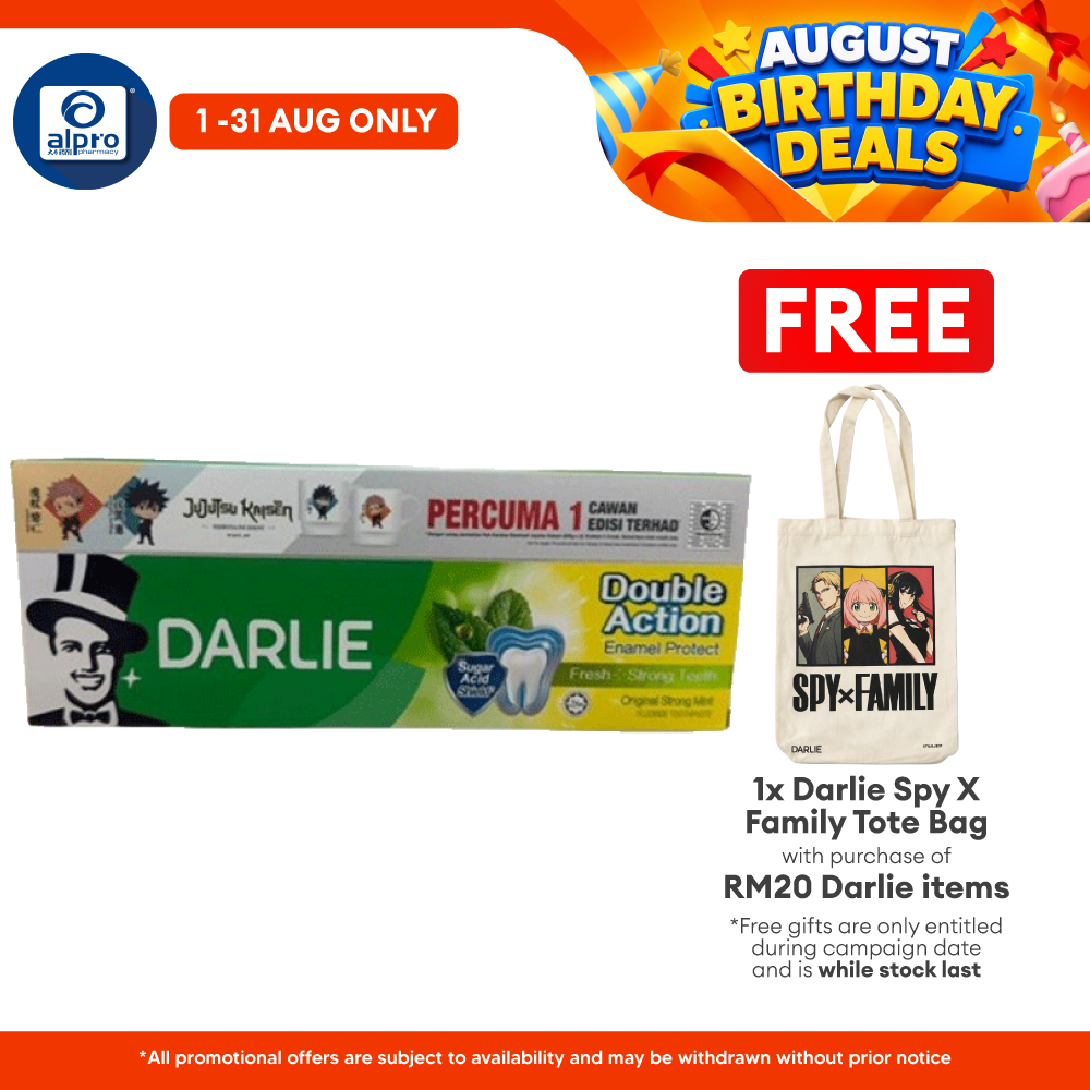 Darlie Double Action Strong Mint 200g 2s | Free Jujutsu Kaisen Mug Darlie