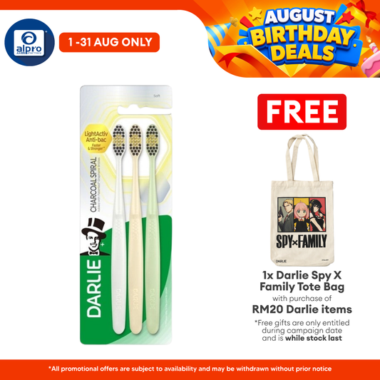 Darlie Charcoal Spiral Graphene 3s Blister Pack | Slim Tip Bristles Darlie