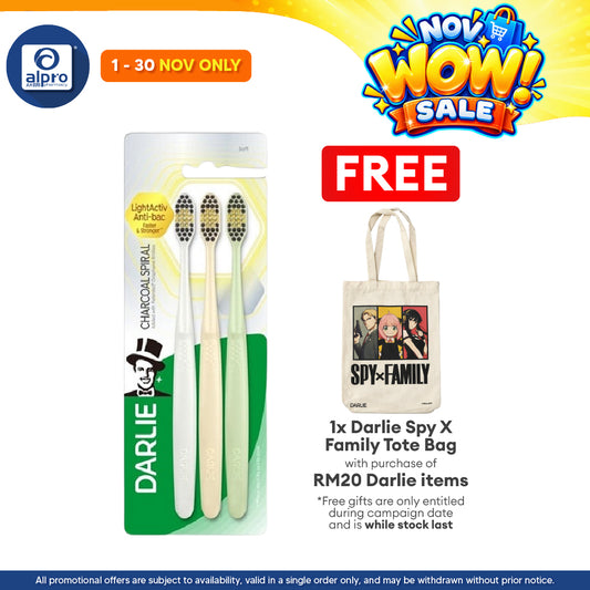 Darlie Charcoal Spiral Graphene 3s Blister Pack | Slim Tip Bristles