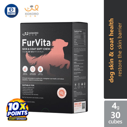 Kokoro Furvita (Dog) - Skin & Coat Soft Chew 30s | Restore The Skin Barrier