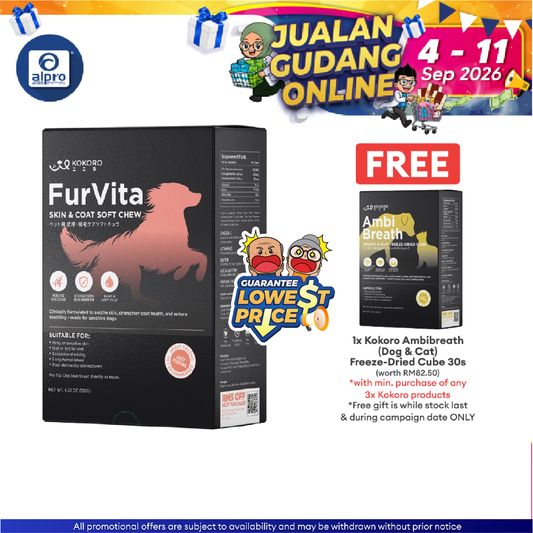 Kokoro Furvita (Dog) - Skin & Coat Soft Chew 30s | Restore The Skin Barrier Kokoropet