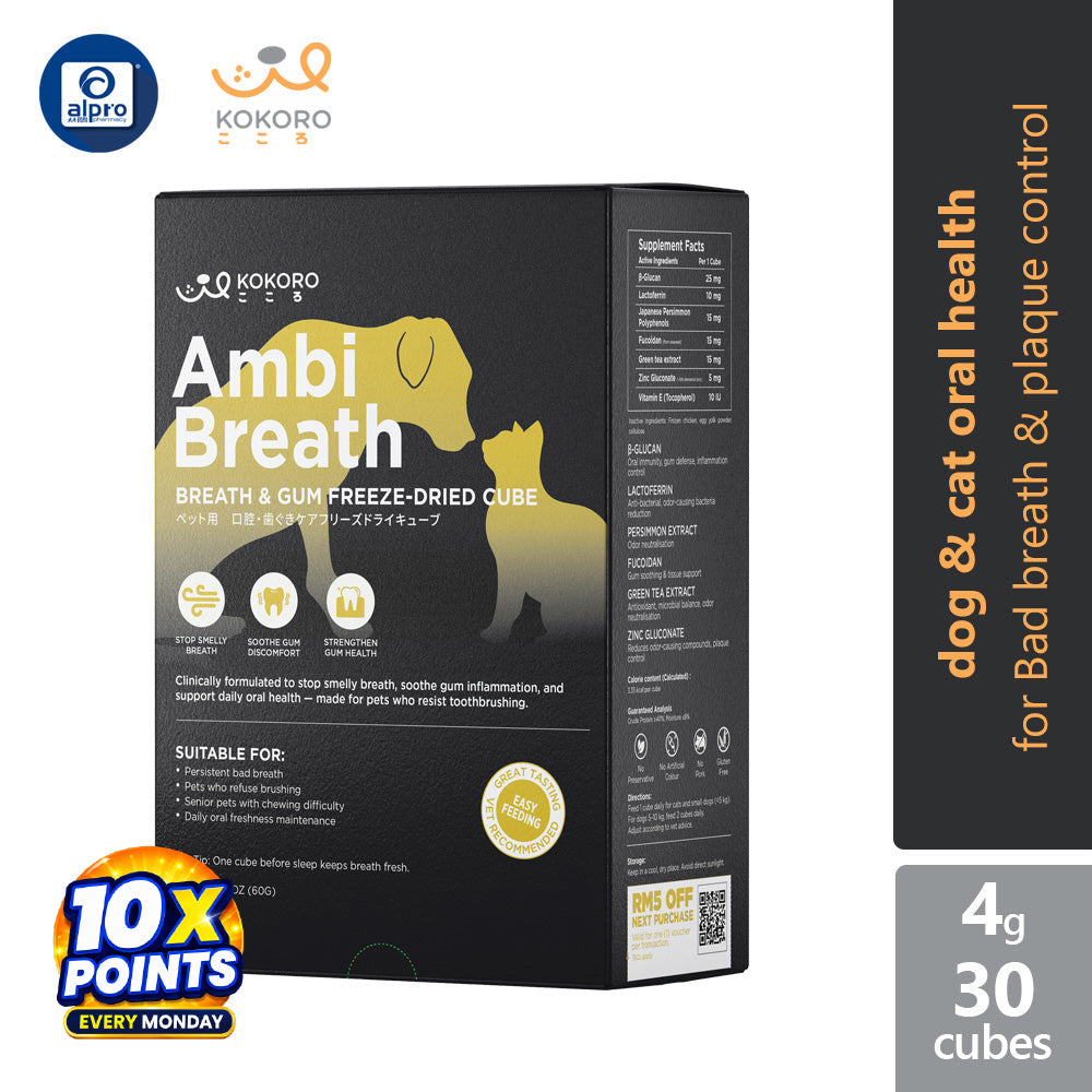 Kokoro Ambibreath (Dog & Cat) - Breath & Gum Freeze-Dried Cube 30s | Bad Breath & Plaque Control
