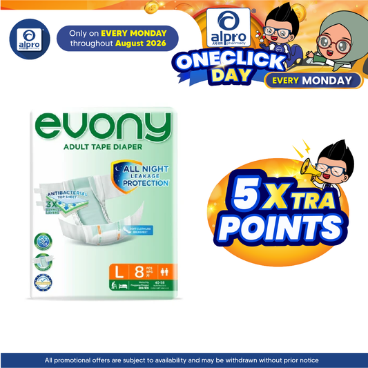 Evony Adult Diaper (Size L) 10s | All Night Leakage Protection EVONY