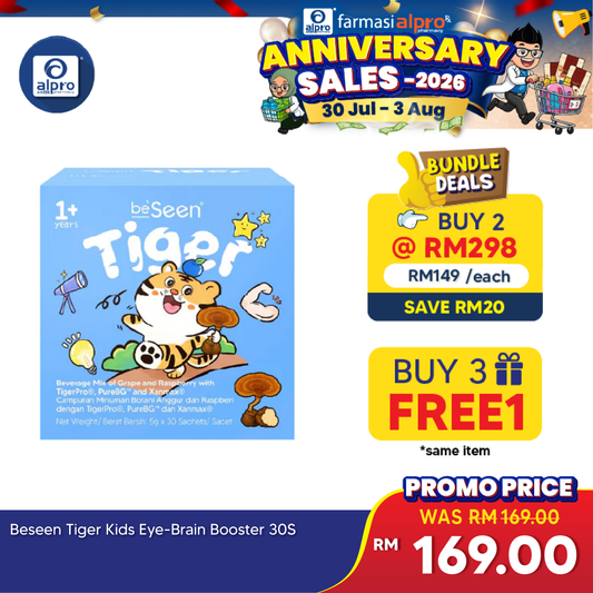 BeSeen Tiger Kids Eye Health Nutrition with Tiger Milk Mushroom 30s | Daily Wellness & Eye Support for Kids Beseen