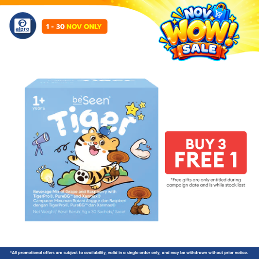 BeSeen Tiger Kids Eye Health Nutrition with Tiger Milk Mushroom 30s | Daily Wellness & Eye Support for Kids