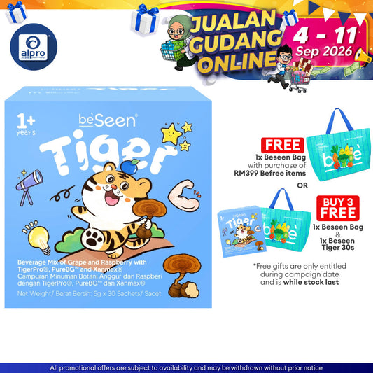 BeSeen Tiger Kids Eye Health Nutrition with Tiger Milk Mushroom 30s | Daily Wellness & Eye Support for Kids Beseen