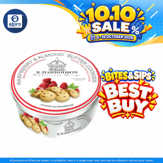 K.Harrodson Danish British Cookies Raspberry & Almond 150g | Real Raspberry Flavoring
