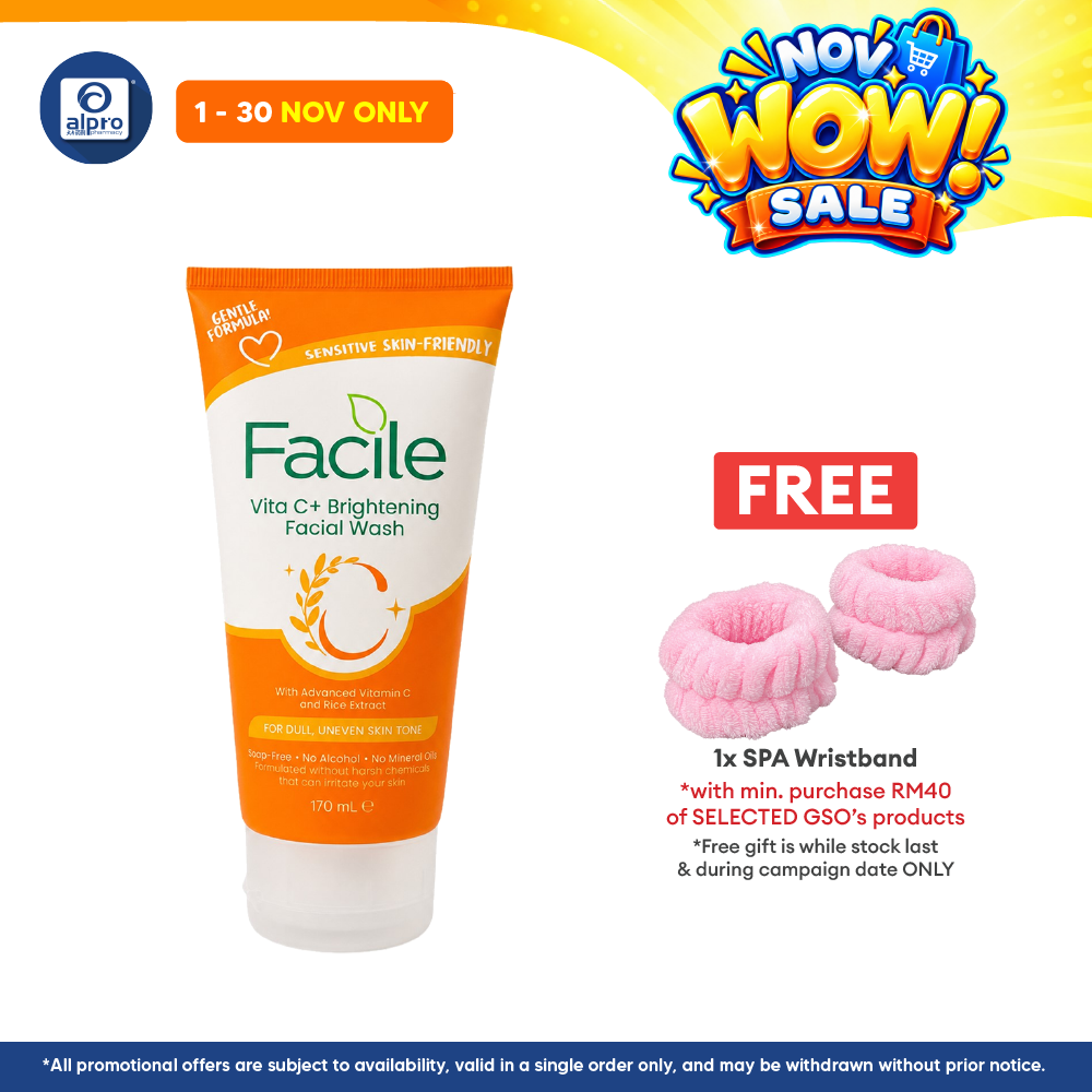 GSO Facile Vitac+ Brightening Facial Wash 170ml | Sensitive Skin Friendly