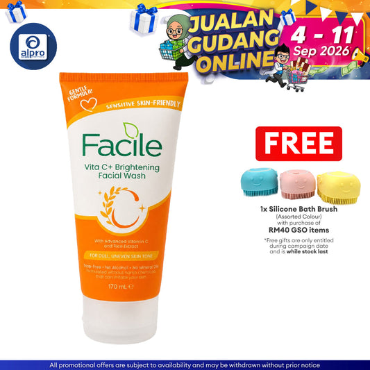 GSO Facile Vitac+ Brightening Facial Wash 170ml | Sensitive Skin Friendly GSO