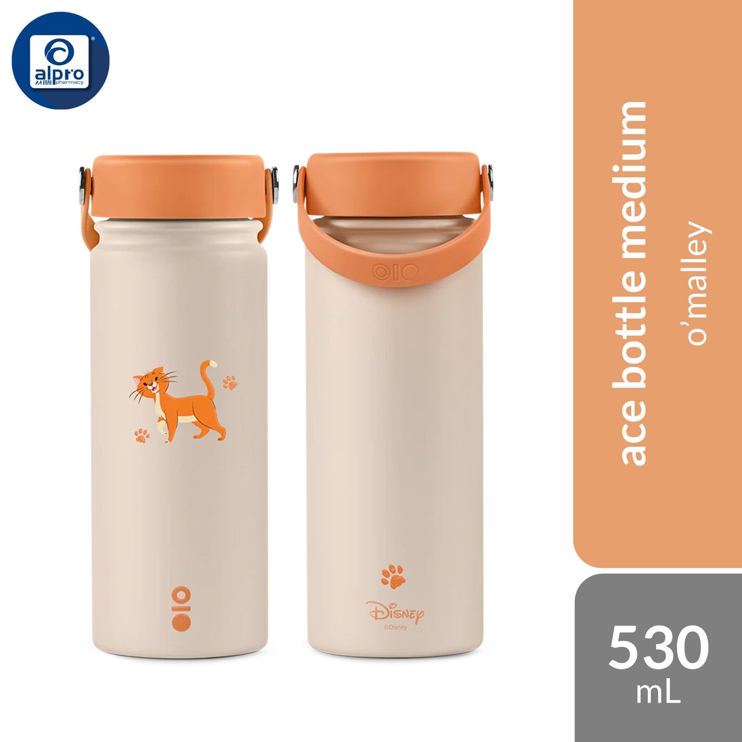 Montigo Disney Cats Ace Bottle Medium (Duchess/ Figaro/ Thomas O’Malley) 530mL | Disney’s Iconic Whimsical Cats Montigo